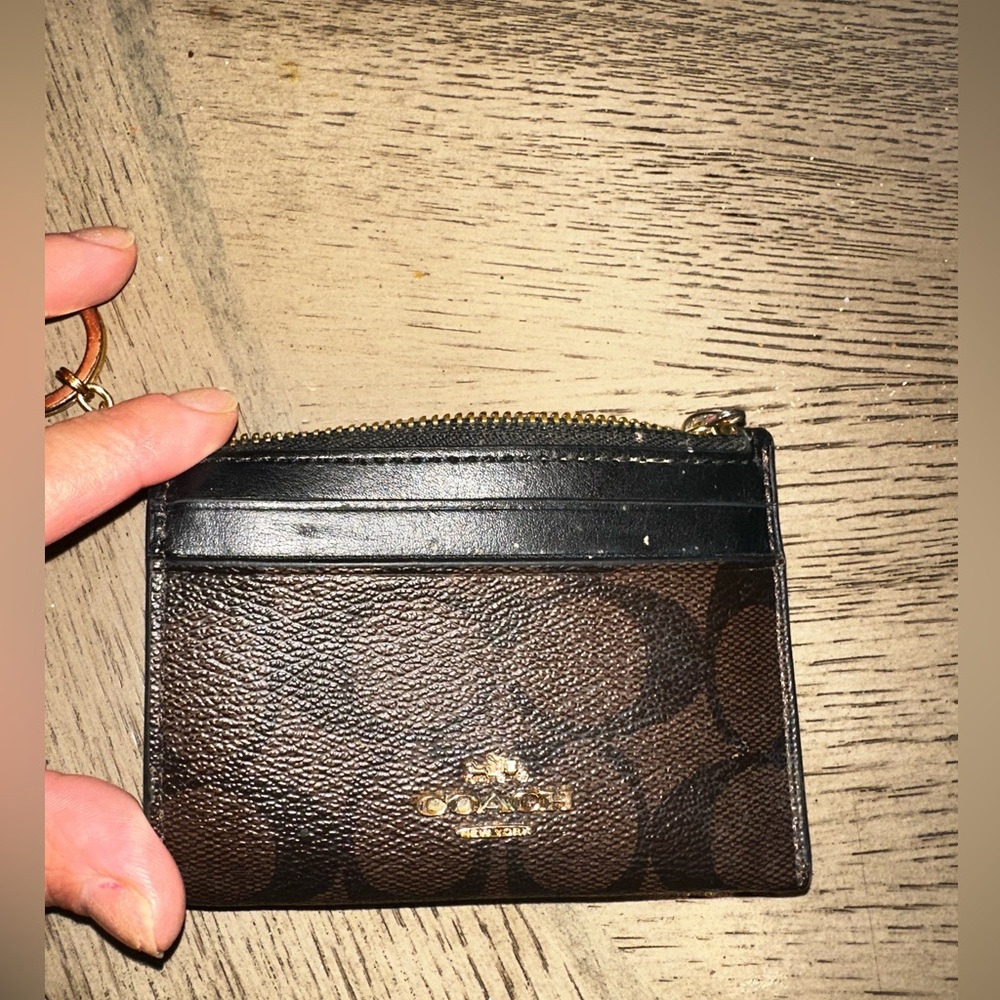 Coach Black and Brown Card Holder